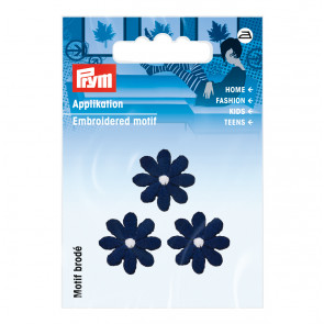 Prym Appl. Blumen klein d-blau
