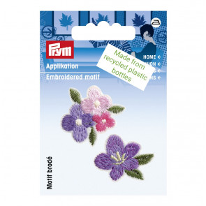 Prym Appl. recycelt Blumen violett