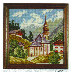 MILLER Gobelin "Kirche im Dorf"  ca.24x24