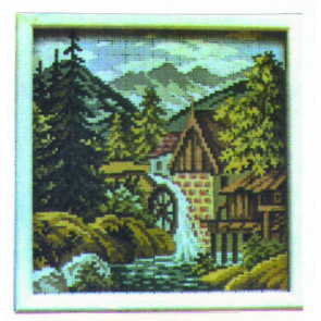 MILLER Gobelin "Mühle am Bach"  ca.24x24