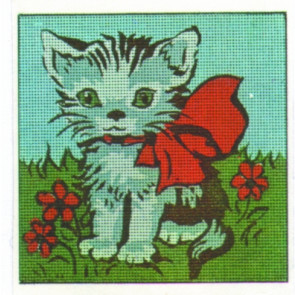MILLER Gobelin "Katze"     ca.22x22