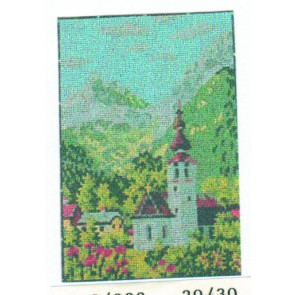 MILLER Gobelin  "Kirche im Dorf"  ca.20x30