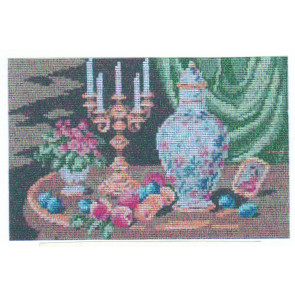 MILLER Gobelin  "Stilleben Kerzenständer" ca.20x30