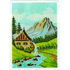 MILLER Gobelin "Mühle am Fluß"  ca.20x30