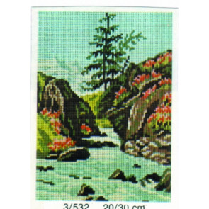 MILLER Gobelin "Landschaft Fluß" ca.20x30