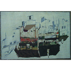 MILLER Gobelin  Schiele: "Alte Häuser v.Krumau"  ca.45x60