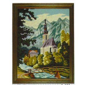 MILLER Gobelin "Kirche am Berg"  ca.30x40
