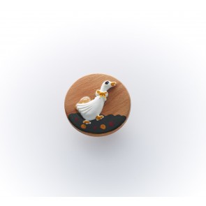 23mm Echt-Holzknopf mit Ente *