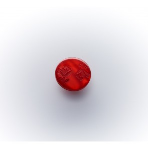 18mm Polyesterknopf m.Rosen/m. Öse, gefärbt