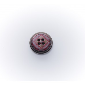 15mm Knopf Polyester, 4-loch bedruckt.