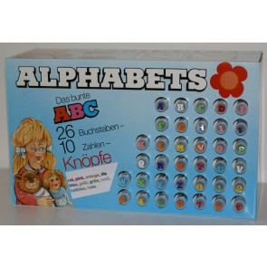 Alphabet/Zahlen-Knöpfe Display 36x30Stk.