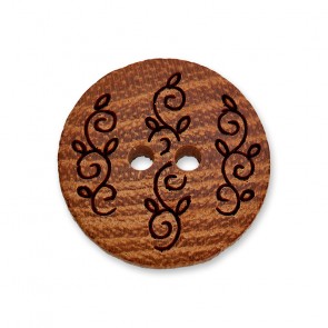 15mm Holzknopf 2-loch mit gebr.Must