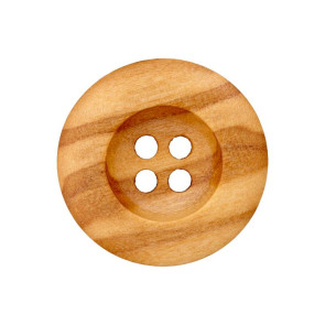 Union Knopf Holzknopf 4-Loch 23mm 25St