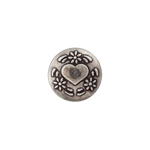 Union Knopf Metallkn.Öse Herz&Blumen 18mm  18St
