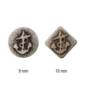 Union Knopf Pol.-Kn. Öse metallis.Anker 9mm 20St