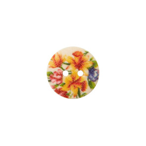 Union Knopf Holzknopf 2L Blume 18mm curry 20St