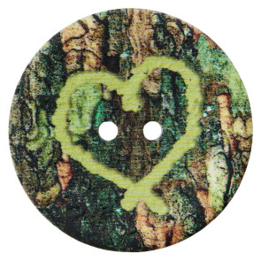 Union Knopf Kokosknopf 2-Loch Herz 30mm 10St