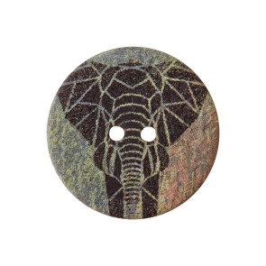 Union Knopf Poly.-Kn. 2-Loch Elefant 23mm mehrf 12St