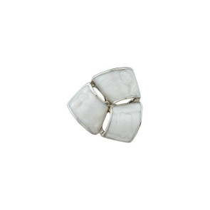 Union Knopf Metall/Polykn.Öse 18mm creme/si. 15St