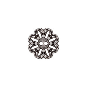 Union Knopf Metall Kn 2L Blume 15mm - 25St