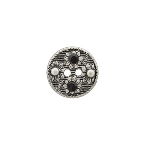 Union Knopf PL/Strass Kn 2L metallis.18mm - 30St
