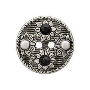 Union Knopf PL/Strass Kn 2L metallis.23mm - 25St