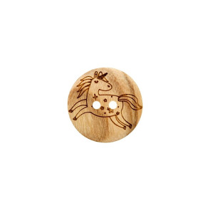 Union Knopf Holz Kn 2L 15mm Einhorn - 30St