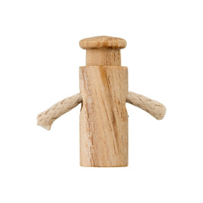 Union Knopf Kordelstopper Holz 23mm Durchlass 4mm - 20St