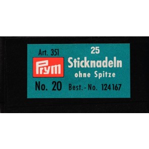 Prym Sticknadeln ohne Sp. ST 20 1,00 x 43 mm silberfarbig