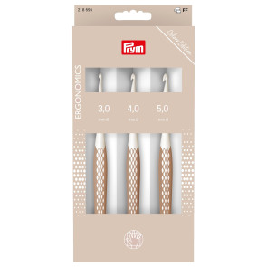 Prym Wollhäkel-Ndl Ergo. Set Taupe 3,4,5mm