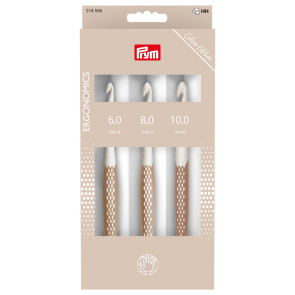 Prym Wollhäkel-Ndl Ergo. Set Taupe 6,8,10mm