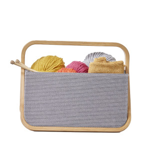 Prym Fold&Store Basket Canvas&Bamboo anthrazit