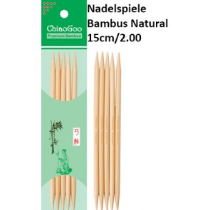 ChiaoGoo Nadelspiele Bambus Natural 15cm/2.00