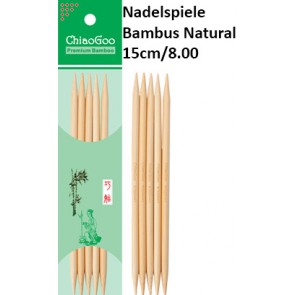 ChiaoGoo Nadelspiele Bambus Natural 15cm/8.00