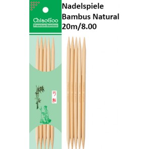 ChiaoGoo Nadelspiele Bambus Natural 20cm/8.00