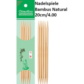 ChiaoGoo Nadelspiele Bambus Natural 20cm/4.00