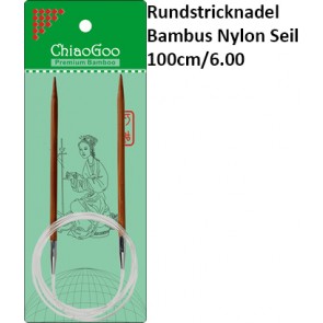 ChiaoGoo Rundstrickndl. Bambus Nylon Seil 100cm/6.00