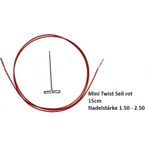 ChiaoGoo Mini Twist Seil rot 15cm für Nadelst. 1.50 - 2.50