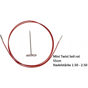 ChiaoGoo Mini Twist Seil rot 55cm für Nadelst. 1.50 - 2.50