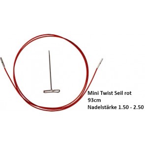 ChiaoGoo Mini Twist Seil rot 93cm für Nadelst. 1.50 - 2.50