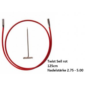 ChiaoGoo Twist Seil rot 125cm für Nadelst. 2.75 - 5.00