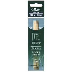 CLOVER Strumpfstrickndl Bambus Takumi 12.5cm/2.50mm