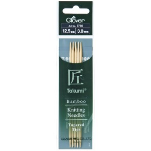CLOVER Strumpfstrickndl Bambus Takumi 12.5cm/3.00mm