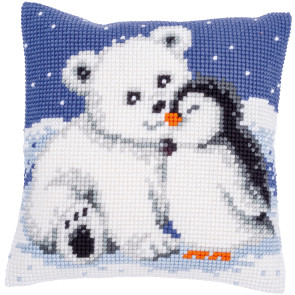 VER Kreuzstichkissenpackung Eisbär und Pinguin