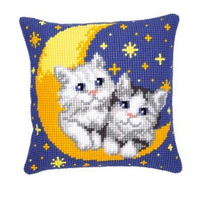 VER Kreuzstichkissenpackung Katzen auf dem Mond
