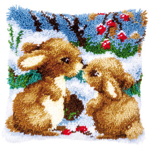 VER Knüpfkissenpackung Kaninchen im Schnee
