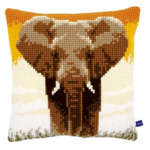 VER Kreuzstichkissenpackung Elefant in der Savanne I