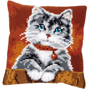 VER Kreuzstichkissenpackung Katze mit Halsband