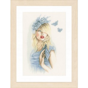 LAN. Zählmusterpackung Blaue Schmetterlinge 30x46cm