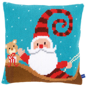 VER Kreuzstichkissenpackung Lustier Weihnachtsmann